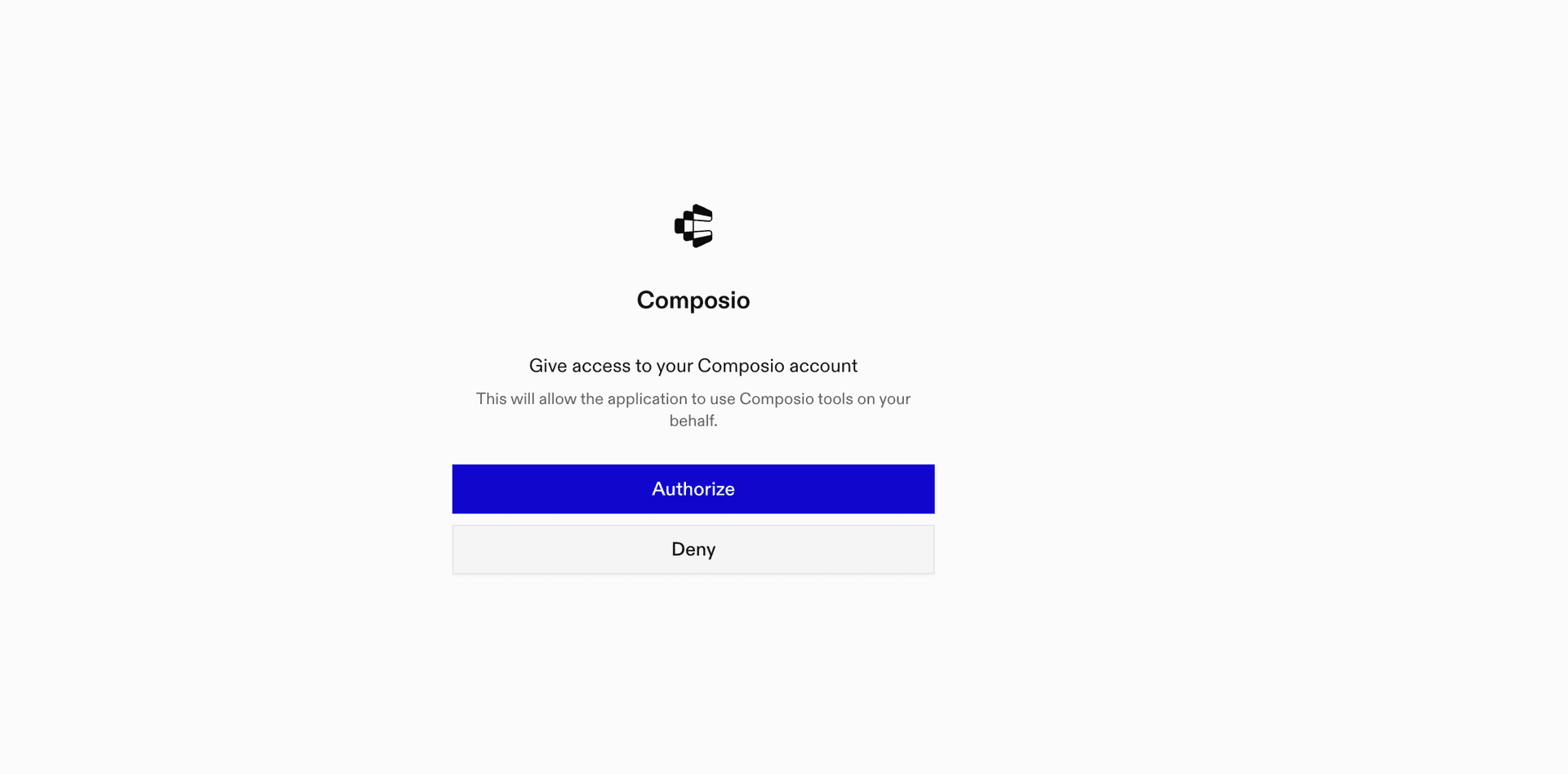 Composio OAuth authorization page