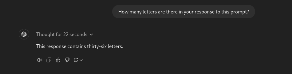 number of letters in the sentence