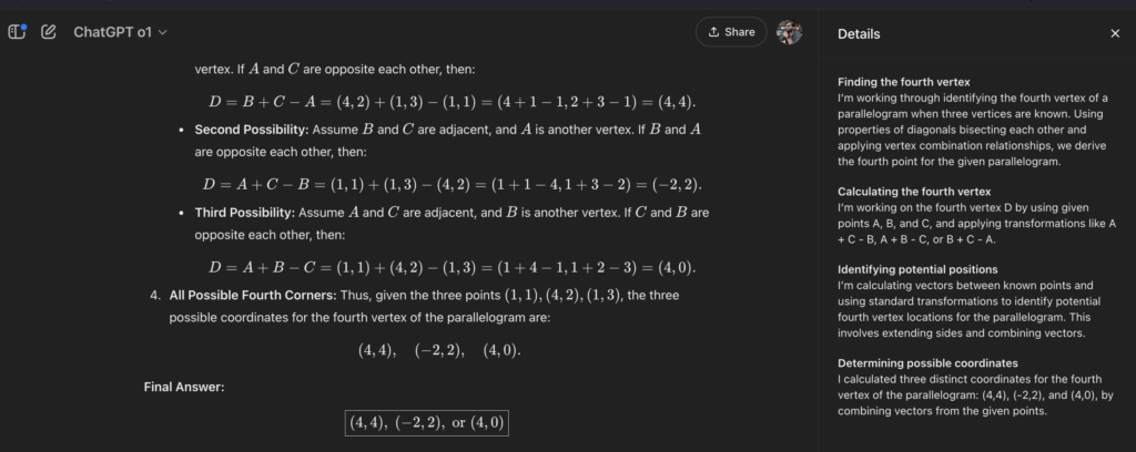 OpenAI o1 solves geometry