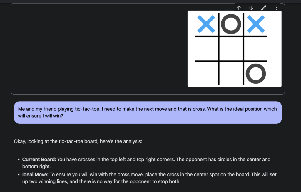 Gemini 2.0 solving tic-tac-toe