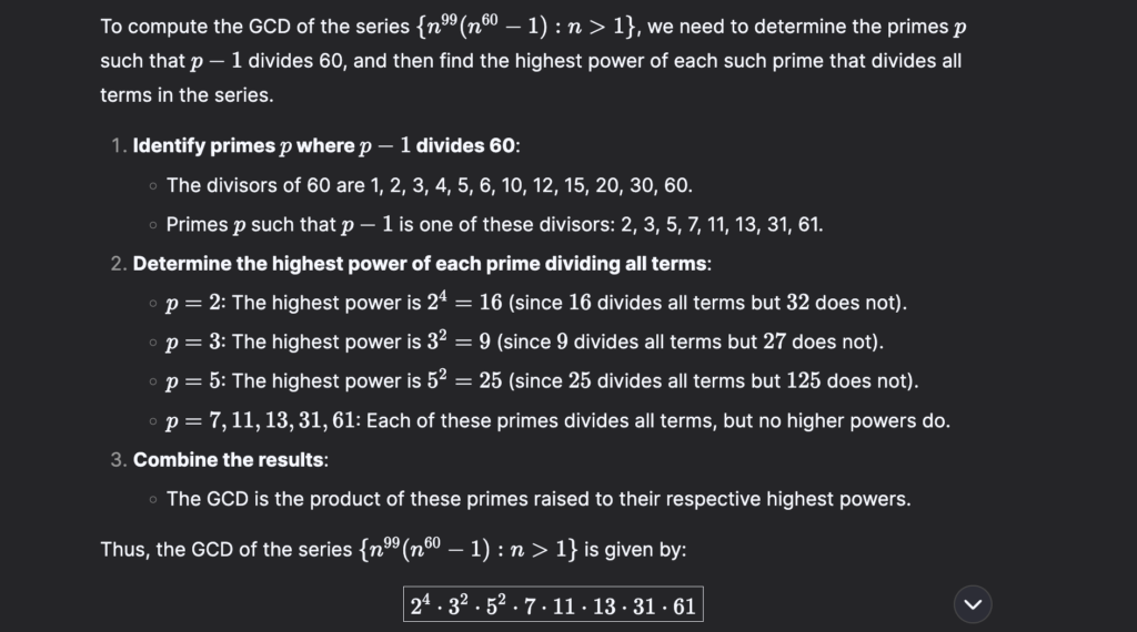 Deepseek r1 solving GCD problem