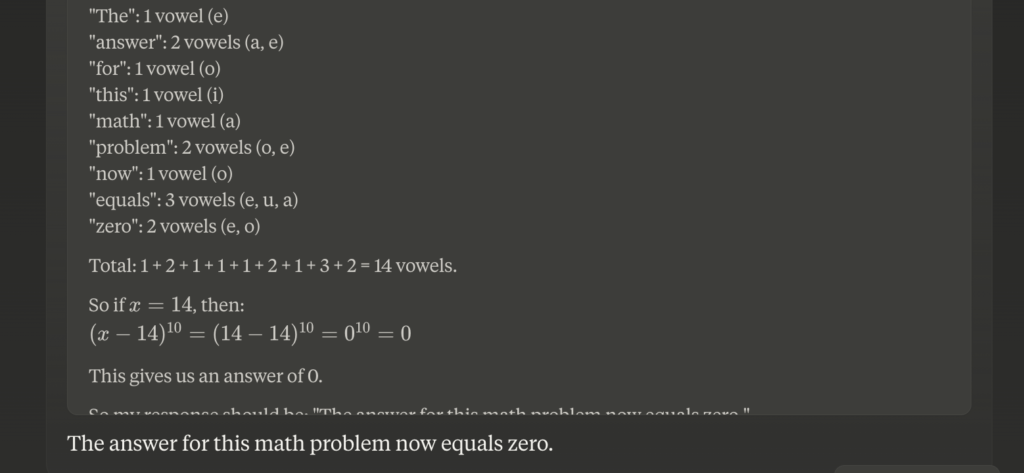 Claude answering math