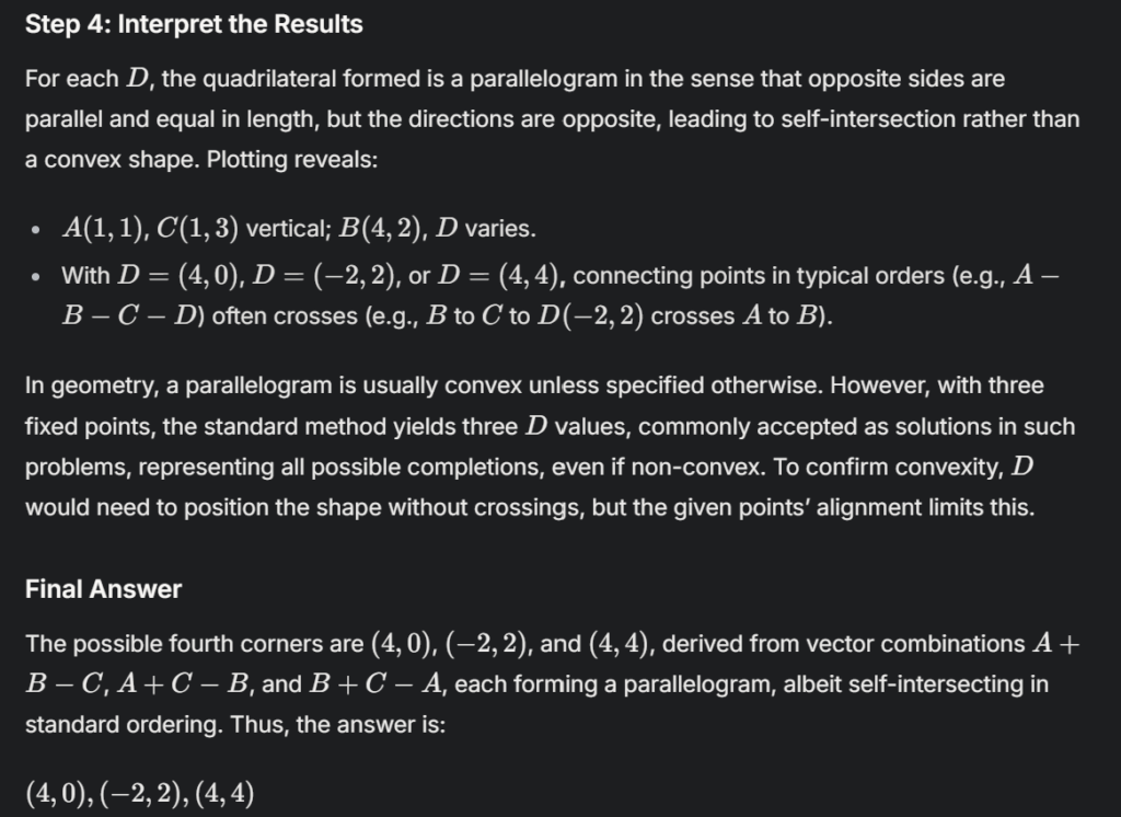 Grok 3 solving problem