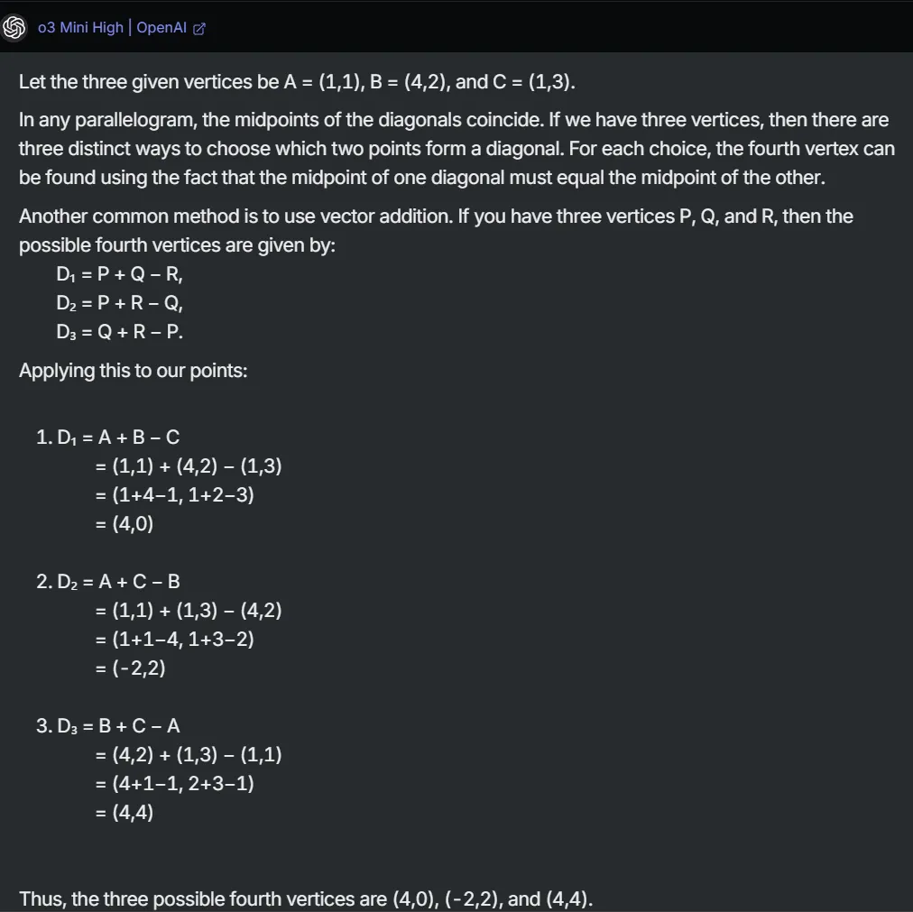 o3-mini-hogh solving algebra