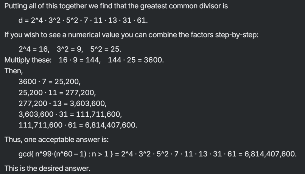 o3-mini solving GCD